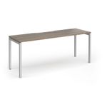 Connex Goal-Post 1800 x 600 x 725mm Single Desk - Silver Frame / Nebraska Oak Top