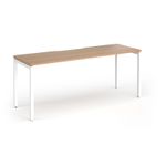 Connex Goal-Post 1800 x 600 x 725mm Single Desk - White Frame / Beech Top