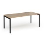 Connex Goal-Post 1800 x 800 x 725mm Single Desk - Black Frame / Kendal Oak Top