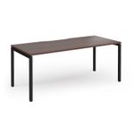 Connex Goal-Post 1800 x 800 x 725mm Single Desk - Black Frame / Walnut Top
