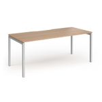 Connex Goal-Post 1800 x 800 x 725mm Single Desk - Silver Frame / Beech Top