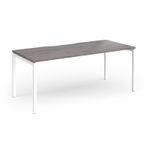 Connex Goal-Post 1800 x 800 x 725mm Single Desk - White Frame / Grey Oak Top