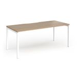 Connex Goal-Post 1800 x 800 x 725mm Single Desk - White Frame / Kendal Oak Top