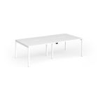 Connex Goal-Post 2400 x 1200 x 725mm Back to Back Desk (4 x 1200mm) - White Frame / White Top