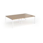 Connex Goal-Post 2400 x 1600 x 725mm Back to Back Desk (4 x 1200mm) - White Frame / Kendal Oak Top