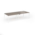 Connex Goal-Post 2800 x 1200 x 725mm Back to Back Desk (4 x 1400mm) - White Frame / Nebraska Oak Top
