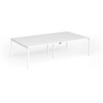 Connex Goal-Post 2800 x 1600 x 725mm Back to Back Desk (4 x 1400mm) - White Frame / White Top