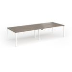 Connex Goal-Post 3200 x 1200 x 725mm Back to Back Desk (4 x 1600mm) - White Frame / Nebraska Oak Top