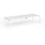 Connex Goal-Post 3200 x 1200 x 725mm Back to Back Desk (4 x 1600mm) - White Frame / White Top