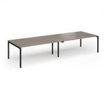 Connex Goal-Post 3600 x 1200 x 725mm Back to Back Desk (4 x 1800mm) - Black Frame / Nebraska Oak Top