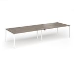 Connex Goal-Post 3600 x 1200 x 725mm Back to Back Desk (4 x 1800mm) - White Frame / Nebraska Oak Top