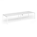 Connex Goal-Post 3600 x 1200 x 725mm Back to Back Desk (4 x 1800mm) - White Frame / White Top