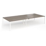 Connex Goal-Post 3600 x 1600 x 725mm Back to Back Desk (4 x 1800mm) - White Frame / Nebraska Oak Top