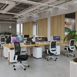 Connex Goal-Post 4800 x 1600 x 725mm Back to Back Desk (6 x 1600mm) - Silver Frame / Grey Oak Top