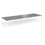 Connex Goal-Post 4800 x 1600 x 725mm Back to Back Desk (6 x 1600mm) - White Frame / Grey Oak Top