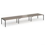 Connex Goal-Post 5400 x 1200 x 725mm Back to Back Desk (6 x 1800mm) - Black Frame / Nebraska Oak Top