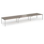Connex Goal-Post 5400 x 1200 x 725mm Back to Back Desk (6 x 1800mm) - Silver Frame / Nebraska Oak Top