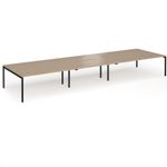 Connex Goal-Post 5400 x 1600 x 725mm Back to Back Desk (6 x 1800mm) - Black Frame / Kendal Oak Top