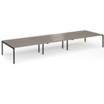 Connex Goal-Post 5400 x 1600 x 725mm Back to Back Desk (6 x 1800mm) - Black Frame / Nebraska Oak Top