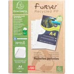 Exacompta OPAK Recycled Punched Pockets 60 micron A4 (Pack 100) 5320E
