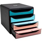 Exacompta Skandi Big Box Recycled 4 Drawer Set Assorted 310606D