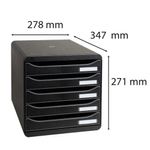 Exacompta Big Box Plus 5 Drawer Set Black 309714D