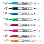 Sharpie Permanent Marker Twin Tip Fine/Ultra Fine Black (Pack of 12) S0811100