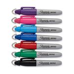 Sharpie Mini Permanent Markers with Key Ring Pocket-Sized Fine Point Assorted (Pack of 72) S0811300