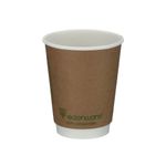 Go-Pak Double Wall Coffee Cup 8oz PLA Lined 20x25 Kraft (Pack of 500) B04012EU