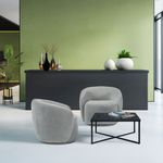 Grace single swivel club chair in warm grey
