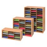 36 Compartment Literature Organiser 875x302x877mm Beech 9403MO