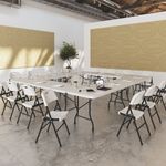 Hoya steel framed table with blow moulded top - 1220 wide