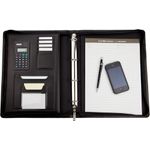 Monolith Leather Look Zipped Ring Binder with A4 Pad A4 Black 2827