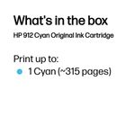 HP 912 Original Ink Cartridge 2.93-ml Cyan 3YL77AE