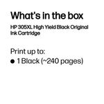 HP 305XL Original Ink Cartridge High Yield Black 3YM62AE
