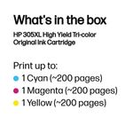 HP 305XL Original Ink Cartridge High Yield Tri-color 3YM63AE