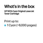 HP 507A Original LaserJet Toner Cartridge Cyan CE401A