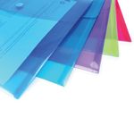 Rapesco Eco Recycled Popper Wallet A4+ Assorted Bright Transparent (Pack of 5) 0688