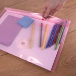 Rapesco Eco Recycled Popper Wallet A3 Assorted Pastel Transparent (Pack of 5) 0697