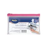 Helix 8x5 Inches PVC Pencil Case Clear (Pack of 12) X27069