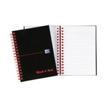 Black n' Red Wirebound Hardback Ruled Notebook A6 (Pack of 5) 100080448