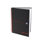 Black n' Red Wirebound Ruled Margin Hardback Notebook 140 Pages A5+ (Pack of 5) 100080192