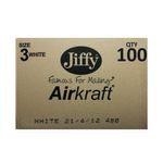 Jiffy AirKraft Size 3 Bubble Lined Mailer White Pack of 100 MAKC88006