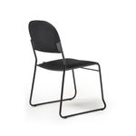 Jive stacking chair with black frame in black fabric