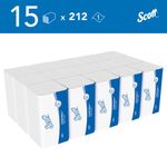 Scott Interfold M-Fold Hand Towels 1-Ply x212 White Pack of 15 6663