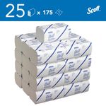 Scott Multi-Fold Hand Towels 1-Ply x175 Towels White (Pack of 25) 6633