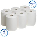 Scott Slimroll Paper Hand Towel Roll 1-Ply 165m White Pack of 6 6657