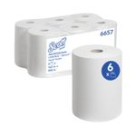Scott Slimroll Paper Hand Towel Roll 1-Ply 165m White Pack of 6 6657