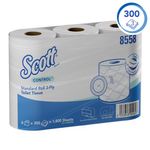 Scott Toilet Tissue 3-Ply x1800 6 Rolls x5 White Pack of 30 8558