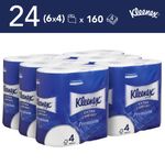 Kleenex Standard Paper Toilet Roll 4-Ply x160 Sh White Pack of 24 8484